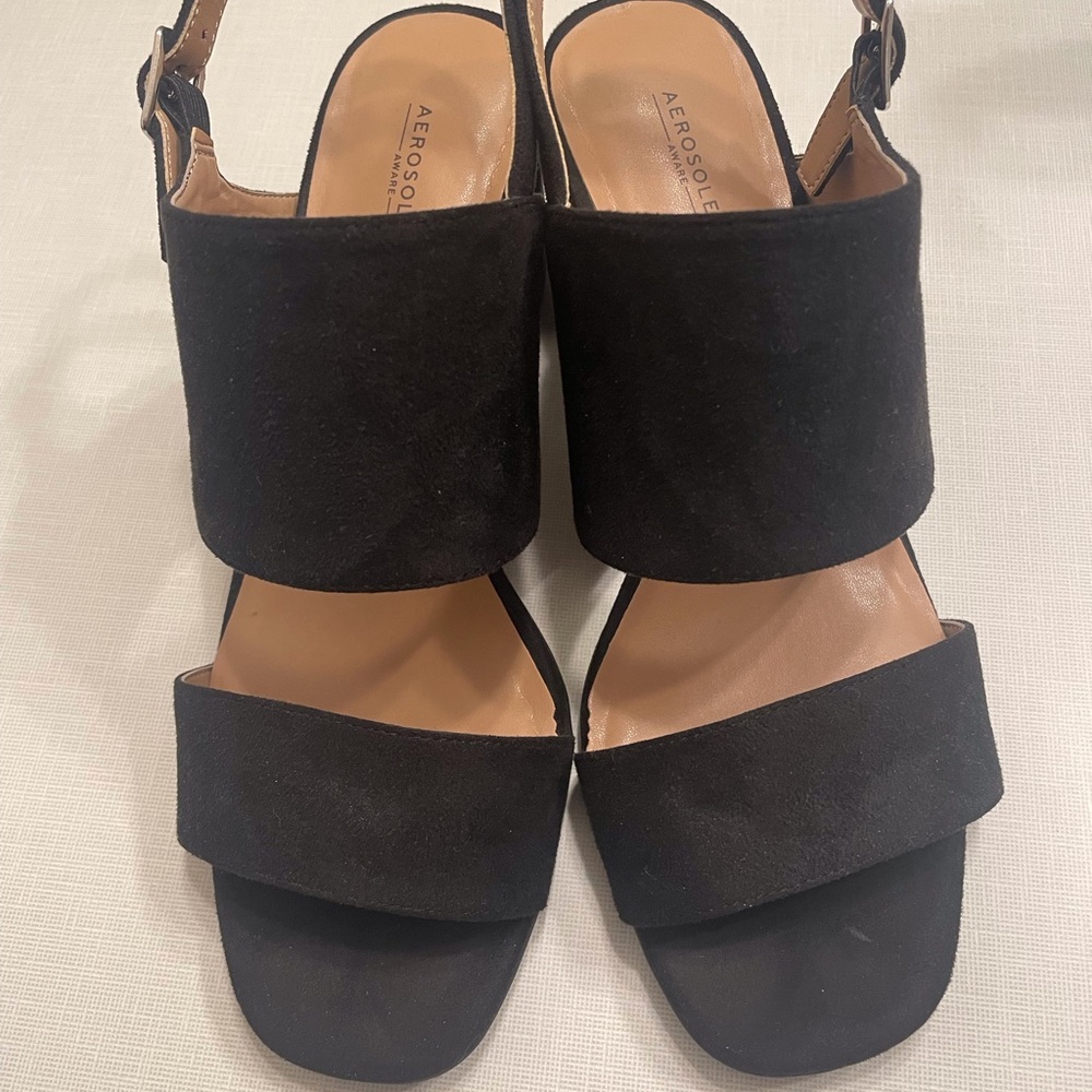 Aerosoles Emmex Heeled Sandal, Black, Size 7.5.   NEVER WORN